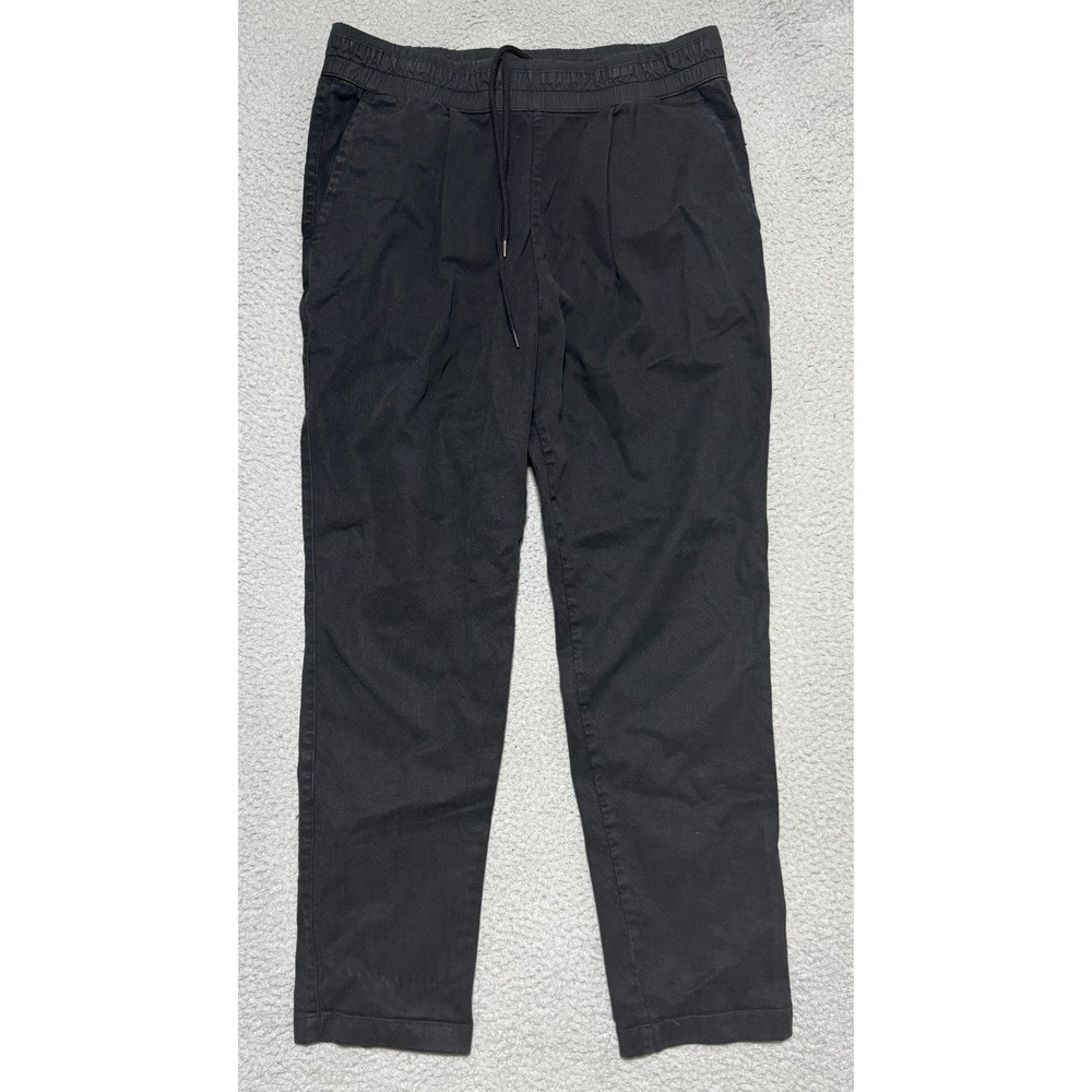 James Perse Pants Womens Size 1 Black Twill Joggers Elastic Cuff Stretch